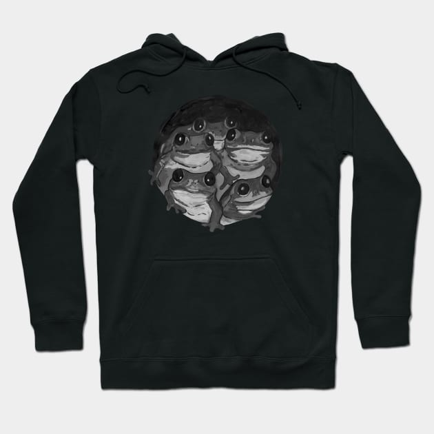 Black and white frog Hoodie by deadblackpony